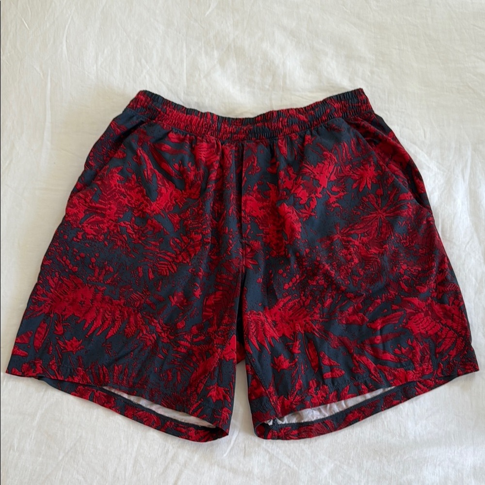 Lululemon Athletica Red and Black Athletic Linerless Shorts